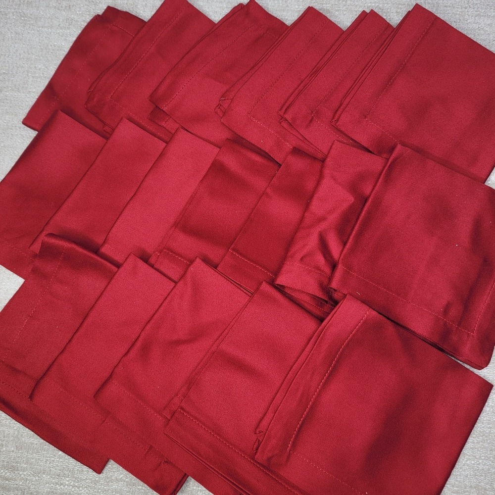 18 Pottery Barn Burgundy 10x10 100% Cotton Square Cocktail Napkins Old Stock